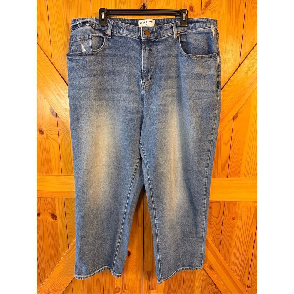 Lane Bryant Distressed Flex Magic Waist Mid Rise Loose Straight Jeans Size 18P (